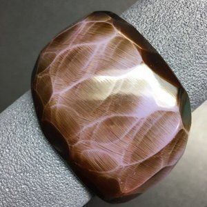 Bangle Bracelet Purple Brown Asymmetrical Faceted Organic Chunky Retro BoHo